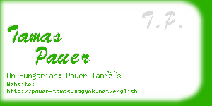 tamas pauer business card